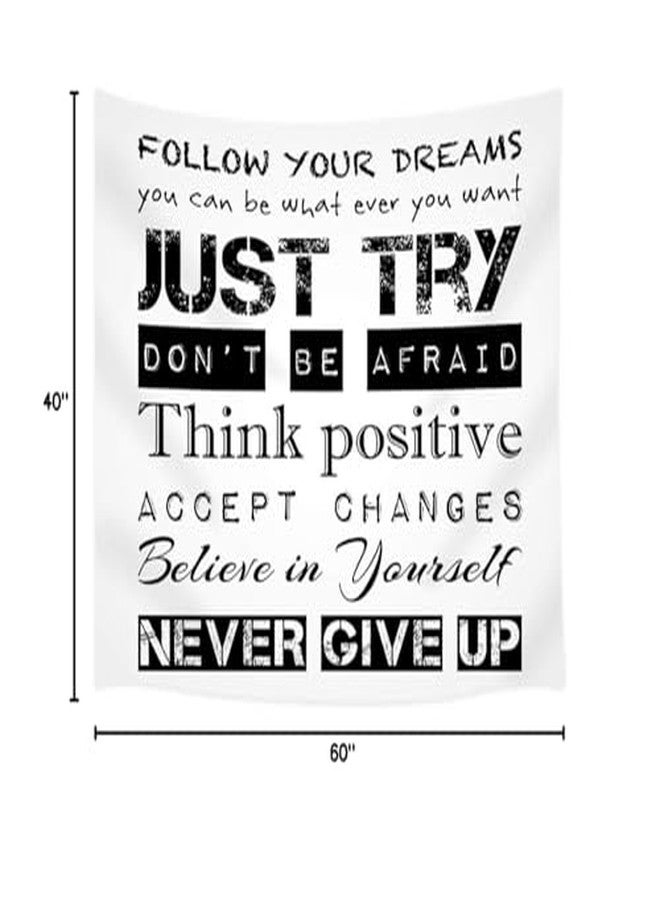 NYMB Inspirational Motivational Quotes Tapestry Wall Hanging, Follow Your Dreams Just Try Never Give Up Accept Changes for Family Wall Tapestry Art for College Dorm Decor Living Room Bedroom, (60X40in) - Image 4